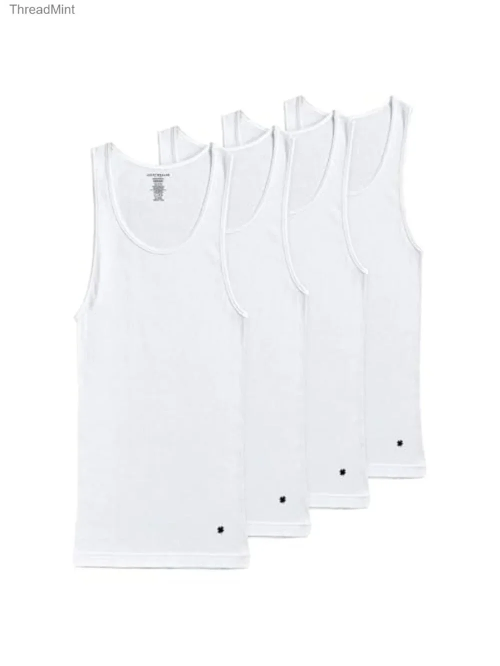 4-Pack Mens Cotton Blend Ribbed Tank Top Undershirt Tag Free